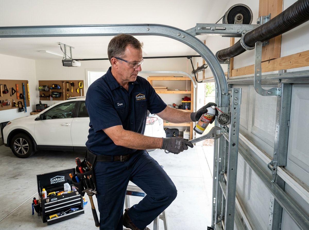 Garage Door Off Track and Cable Realignment